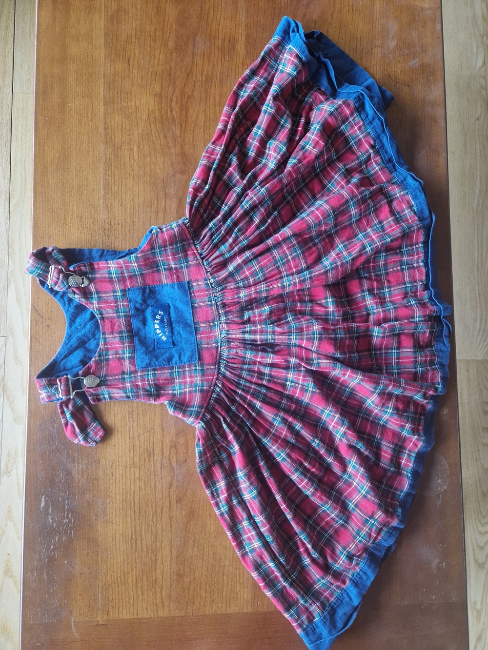 Nippers Of Scotlamd Red Plaid Twirl Dress.